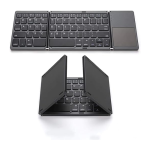 Foldable Wireless Keyboard with Touchpad, Rechargeable Pocket-Sized Folding Travel Keyboard for iOS, Android, Windows