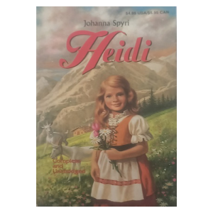 Heidi by Johanna Spyri classic children’s novel book cover showing Swiss Alps mountains