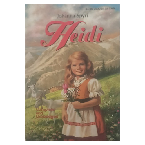 Heidi by Johanna Spyri classic children’s novel book cover showing Swiss Alps mountains
